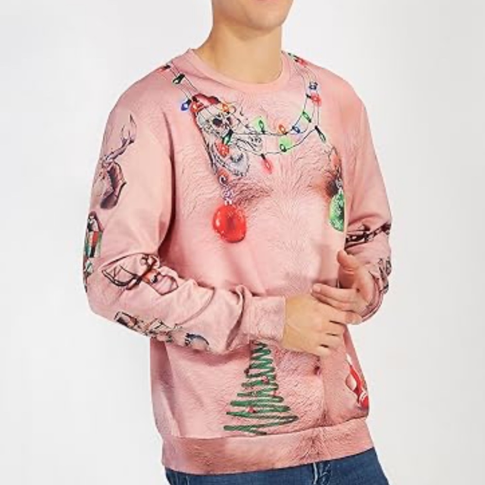 Idgreatim Unisex Ugly Christmas Crewneck Sweatshirt Novelty 3D Graphic